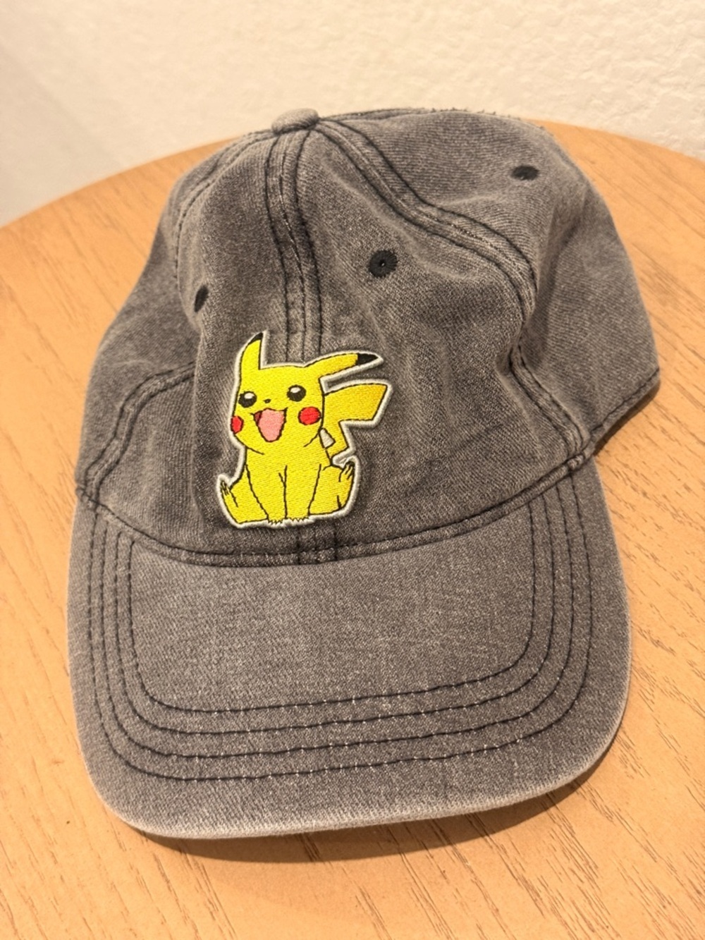 Pokemon Gray Baseball‎ Cap with Yellow Pikachu Patch